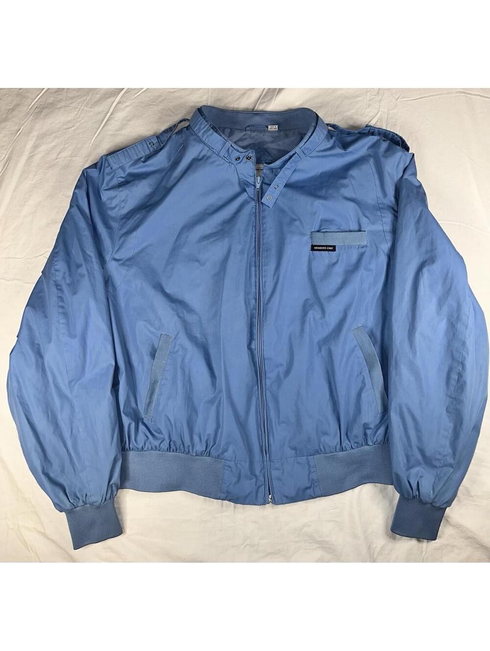 🇭🇰🔥 Members Only Blue Bomber Jacket Vintage Europe Craft Size 4X 🇭🇰🔥